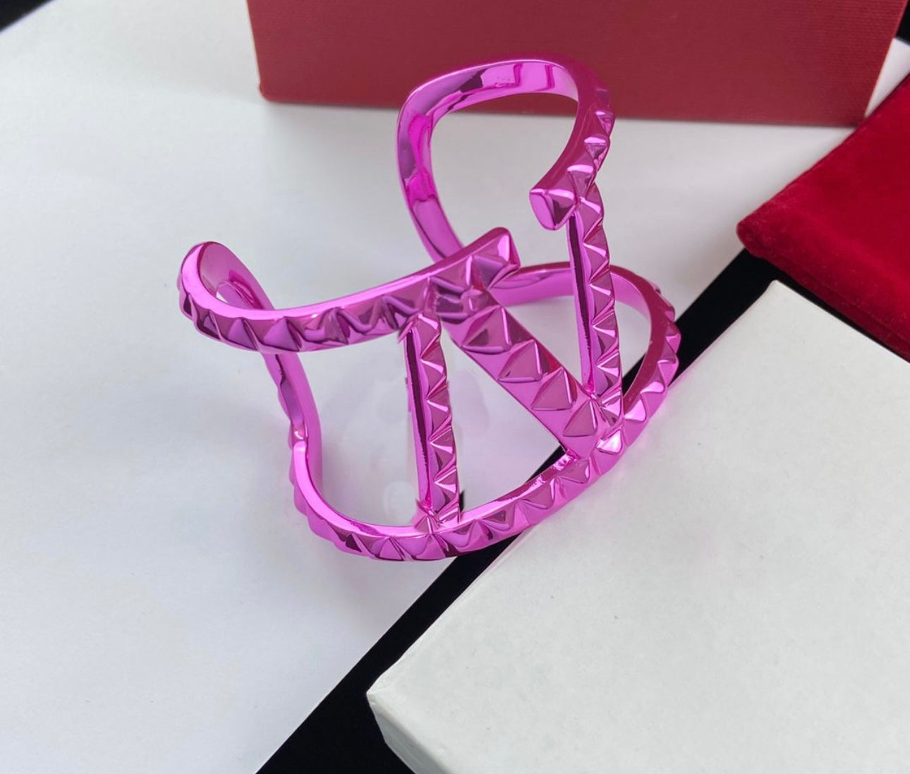 V Pink/Purple cuff -Adjustable